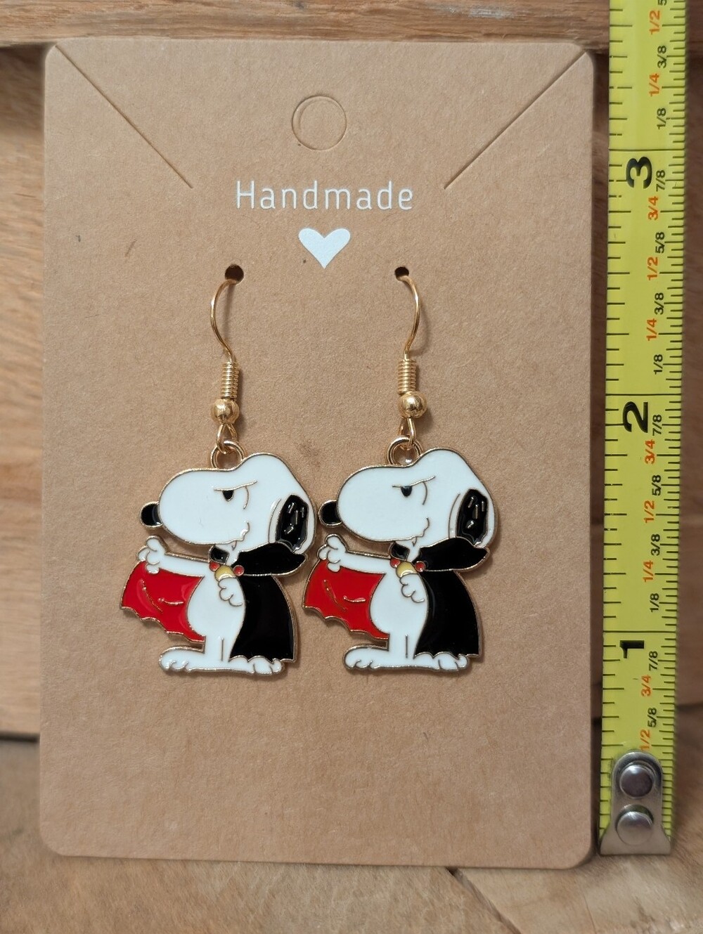 Halloween Peanuts Snoopy Dracula Metal Earrings NEW